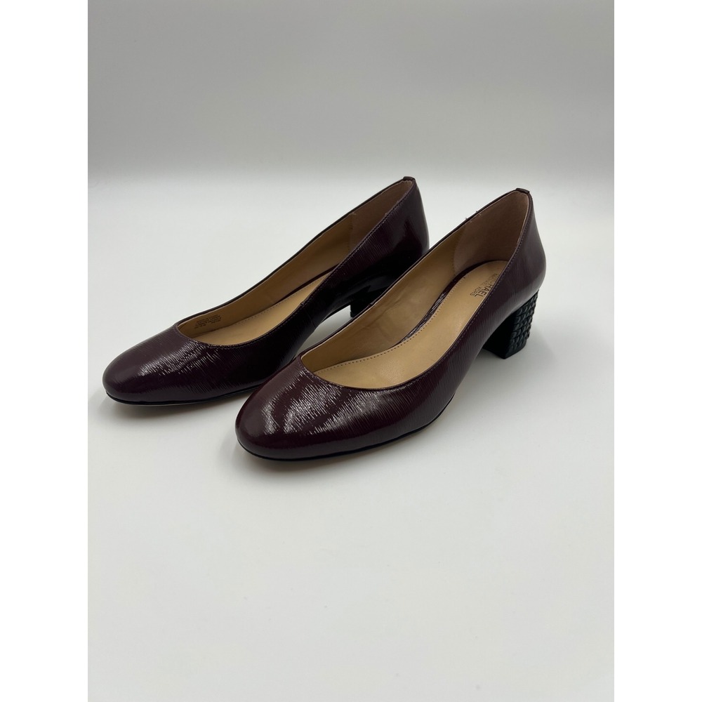Michael Kors Dorothy Flex Pumps Size 8M Burgundy Patent Leather Studded Heel